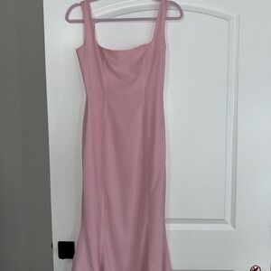 Oh Polly Blush Pink Midi Dress